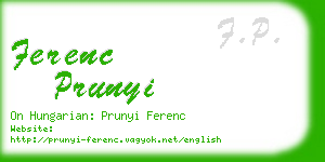 ferenc prunyi business card